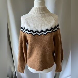 Ann Taylor Cream and Tan Sweater Womens XS